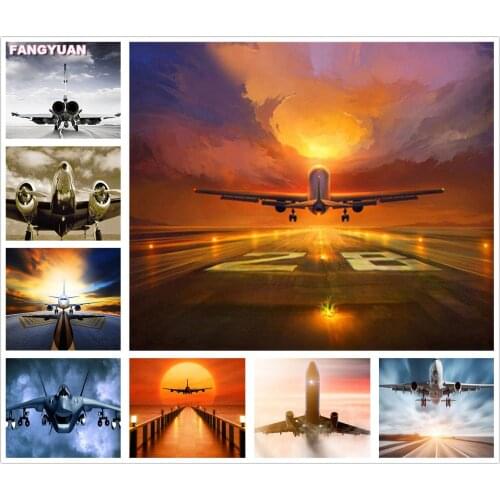 Diamond Painting Aircraft 5D Diy Diamond Embroidery Landscape Cross Stitch Kits Picture Full Drill Mosaic Crafts Home Decor Gift
