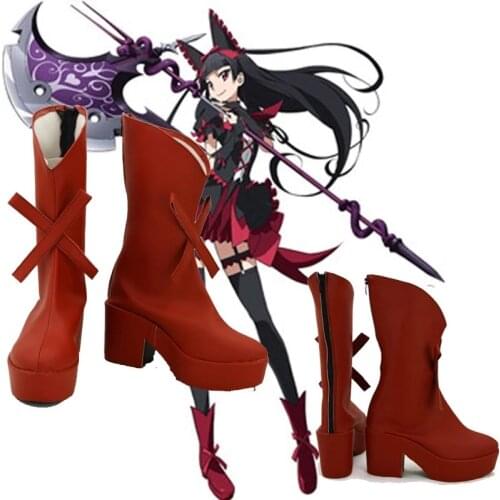 Anime Cosplay Gate Jieitai Kanochi nite Kaku Tatakaeri Enryuu-hen Rory Mercury Red Boots Cosplay Halloween Party Shoes Custom