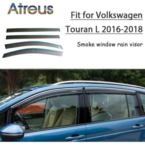 Atreus 1set ABS For 2018 2017 2016 VW Touran MK2 Accessories Car Vent Sun Deflectors Guard Smoke Window Rain Visor