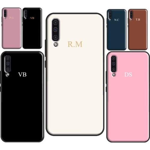 Pastel Custom Initials Monogram Case For Samsung Galaxy A20e A21S M21 M31 A51 A71 A50 A70 A11 A31 A10 A40 A7 2018 Coque