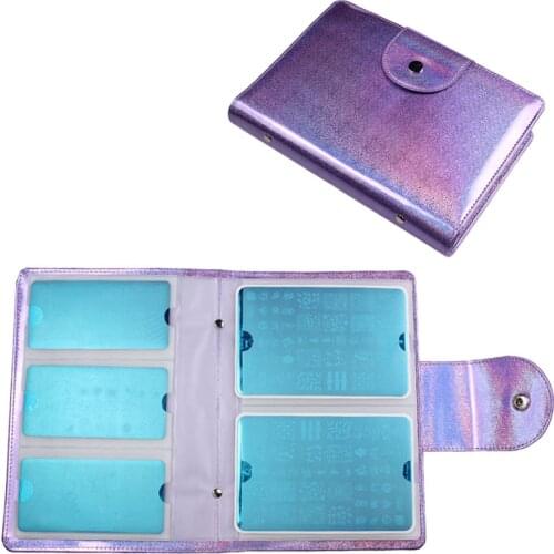 50 Slots Laser Nail Stamping Plate Holder Case Rectangular Manicure Nail Art Plate Nail Organizer