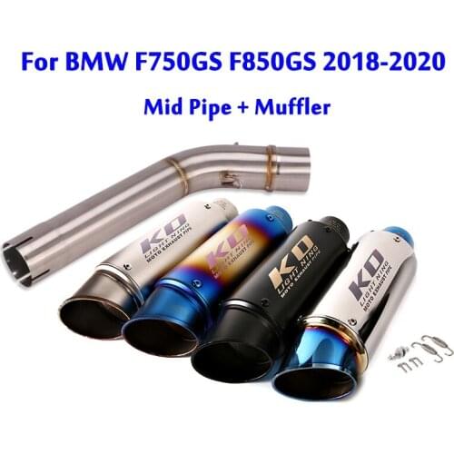 For BMW F750GS F850GS 2018 2019 2020 Exhaust Middle Link Pipe Connect Tube Slip On 51mm Muffler Tips Modified System Motorcycle