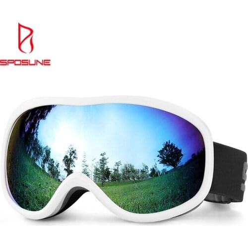 Double-layer anti-fog large field of view spherical ski goggles can card myopia glasses inner frame