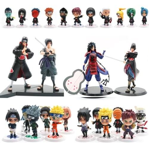 Narutos Q Version Model Action Figure Anime PVC 7-18CM Statue Collection Toys For Kid Desktop Decoration Car Doll Ornaments Gift