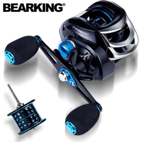 BEARKING Baitcasting Reel 7.2:1Super Long Casting Fishing MAX Drag Power 8KGS Short Shaft Spool 222g