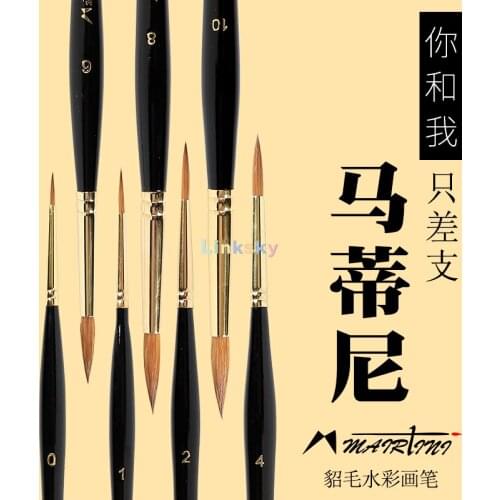 Mairtini K90 Watercolor Mink Sable Paint Brushes, Round Fine Tip Detail Paintbrush for Art Painting, Gouache, Acrylic,watercolor