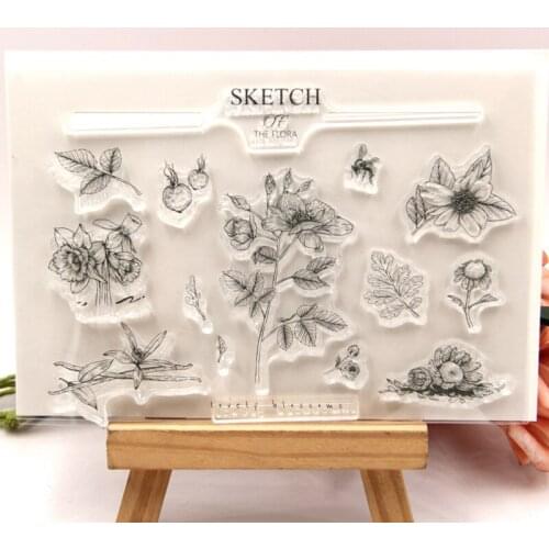 KLJUYP Flowers Clear Stamps Scrapbook Paper Craft Clear stamp scrapbooking