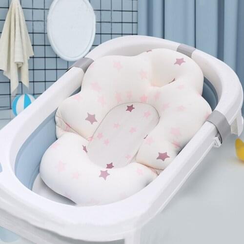 Baby Shower Bath Tub Pad Non-Slip Bathtub Mat Newborn Safety Nursing Security Bath Support Soft Comfort Body Cushion Mat Pillow