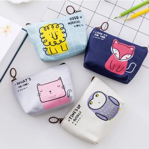 Cute coin purse, coin key storage bag, cartoon ladys small purse Animals Sanitary Pad Bag Case Napkin Storage Bag Credit Card