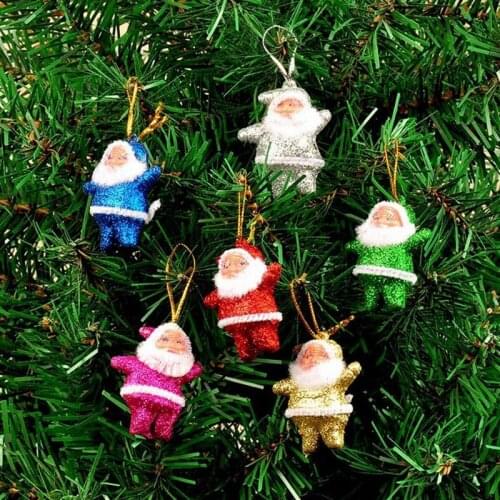 Pulaqi Christmas Mini Santa Claus Xmas Pentant Christmas Tree Hanging Decorations Ornaments for Home Party Dolls Gift New Style