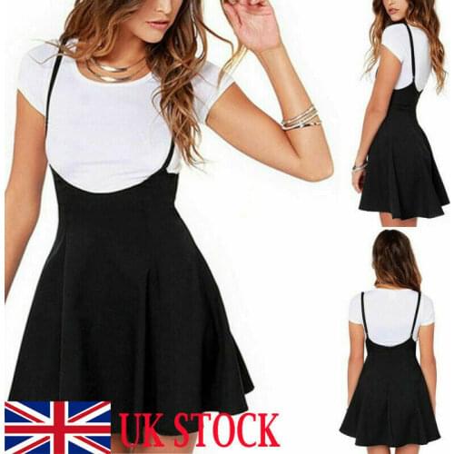 Fashion Women High Waist Skirt Belt Suspender A Line Skirt Women Pastel Skater Flared Pleated Mini Skirt