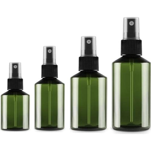 50/100/150/200ml Refillable Spray Bottles Green Plastic Perfume Atomizer Empty Small Spray Bottle Liquid Dispenser For Travel