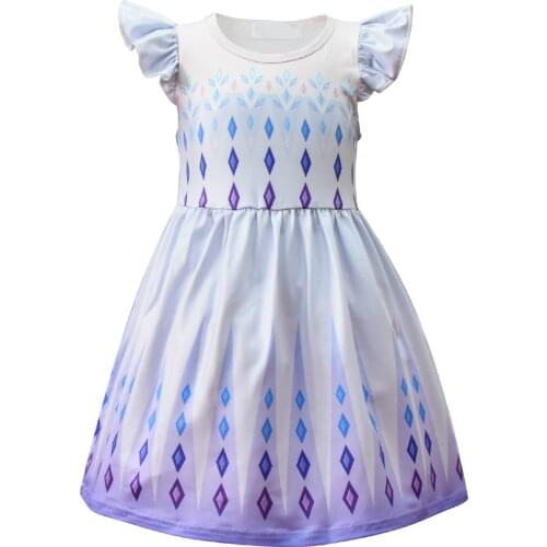Girls Fashion Clothes Queen Cartoon Pattern Dress Kid Summer Costume Girl Dresses Beautiful Princess Costume