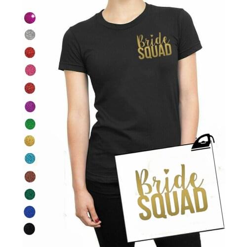 Bride Squad Iron On Vinyl Stickers for T-Shirts Premium Heat Transfers DIY Hen Do Stag Night Party Applique Patch