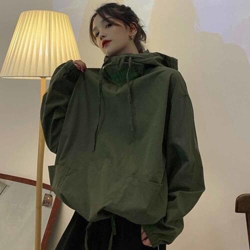 2021 New Punk Hoodies Women Oversize Sweatshirt Hood Solid Women Sweatshirt Plus Size Gothic Designer Sweatshirt
