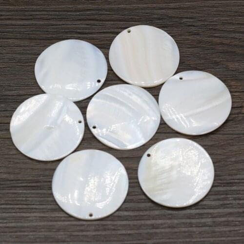 10pcs Natural White Mother Shell Pendant Charms Round Shape Shell Pendant for Women Making Jewelry Necklace Gift Wholesale