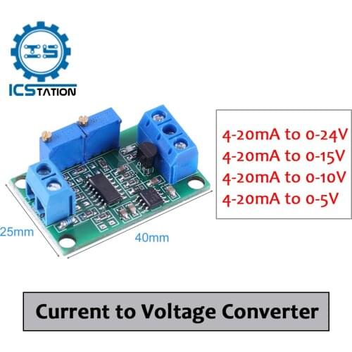 4-20mA to 0-24V 0-15V 0-10V 0-5V Current to Voltage Converter Signal Conversion Module I/V Transmitter Power Supply Board