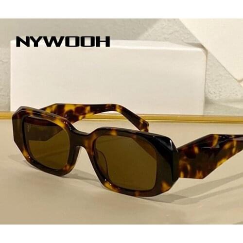 NYWOOH Brand Vintage Sunglasses Women Men Leopard Square Sun Glasses Ladies Retro Irregular Wide Temple Design Eyewear