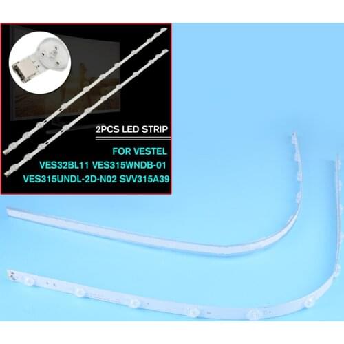 2Pcs LED Strip Fit For Bush ISIS Linsar Luxor JMB Digihome Celcus Polaroid Hitachi JVC Techwood Finlux Toshiba Sharp Logik