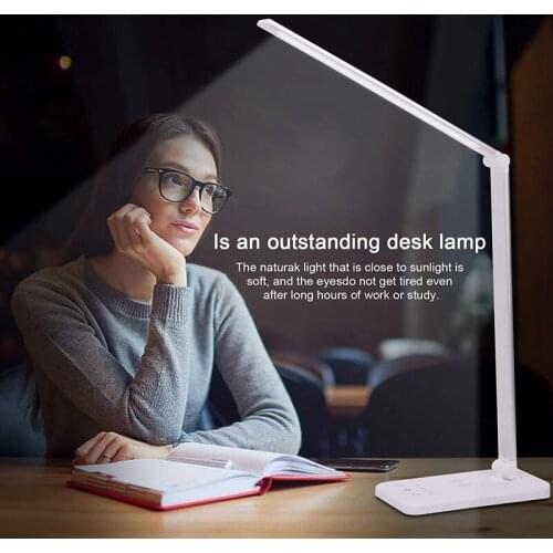 LED Desk Lamp with Wireless Charger, USB Charging Port, 5 Brightness Levels 5 Lighting Modes Eye-Caring Office Lamp