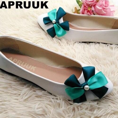 Slip on round toes comfortable casual shoes woman spring autumn green bow butterfly-knot female casual flats shoes