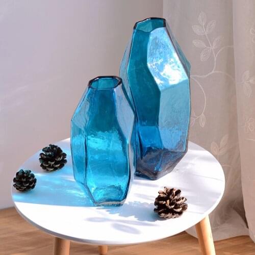 Colored Glass Vase for wedding decoration home decor green Tabletop vases for flowers Styling of mermaid terrarium Clear