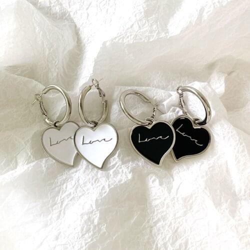 Y2K Jewelry Heart Letter Earrings For Women Metal Vintage Harajuku Punk Fashion Earring Charm 90s Aesthetic Wholesale Gifts New
