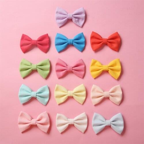 26 PCS, 2.75" Cotton Linen Fabric Bow Hair Clips For Spring Summer, Back to School Girls Hair Accessories, Baby Shower Gift