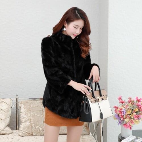 New Luxury Real Mink Fur Coats Women Winter Thick Warm Natural Fur Jacket Outerwear Genuine Fur Coat Female WYQ1577