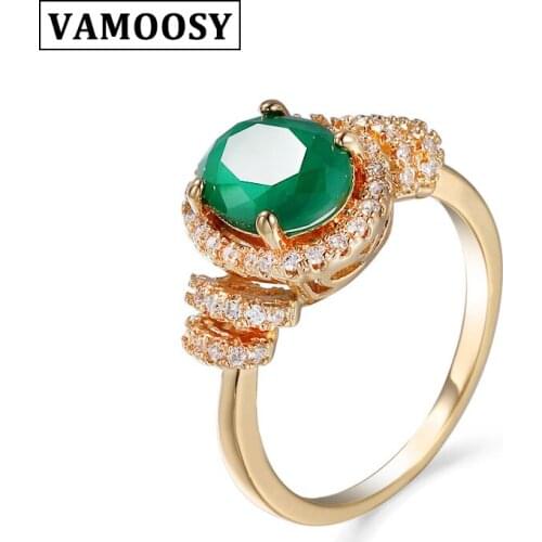 VAMOOSY 2018 New Fashion Natural Birthstone Bride Wedding Engagement women Zircon Ring Delicate for mothers gift Drop shipping