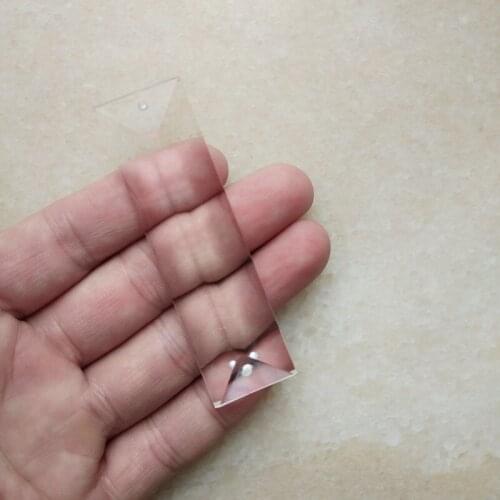 10pcs/lot 22*100MM machine grinding clear triangle crystal bar prism DIY chandelier crystal in 2 holes Home Curtain Accessories