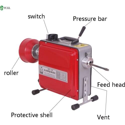 150A Electric Pipe Dredging Machine Sewer Dredger Toilet Floor Drain Dredging Cleaning Home Water Channel Tools Toilet Dredge