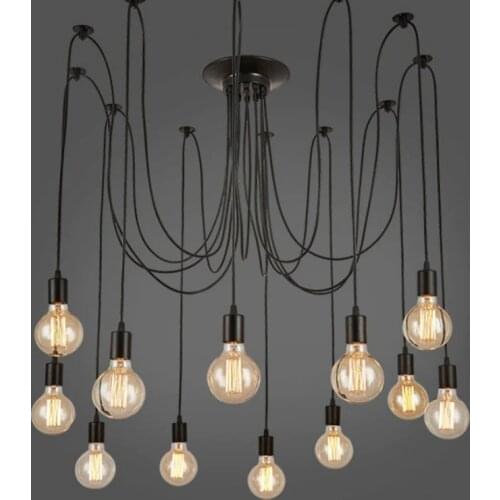 5/6/8/10/12 Lights DIY Spider Pendant Lights Industrial White/Black Pendant Lamp Loft Hanging Lights fixtures For Home Lightings