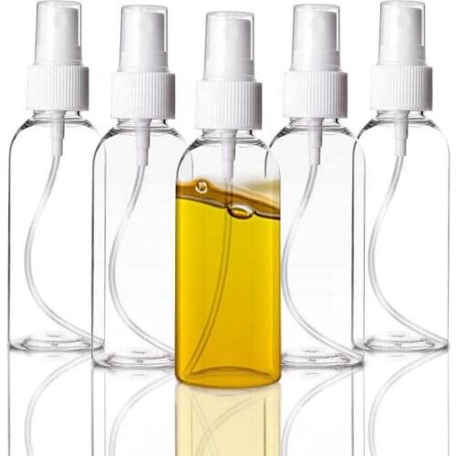5pcs 50ml Plastic Mist Spray Pump Bottle PET Refillable Pump Spray Container Perfume Atomizer Spray Bottle