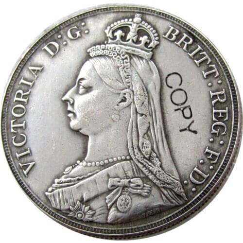 England UK A Set Of (1887-1892) 6pcs silver One Crown Queen Victoria Silver Plated Copy Coin