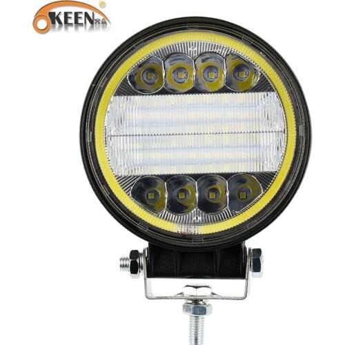 OKEEN Newest 72W LED Bar White Light with Yellow Halo Led Work Lights for Tractors Off-road DRL Car SUV Trucks Fog Lamp 12V 24V