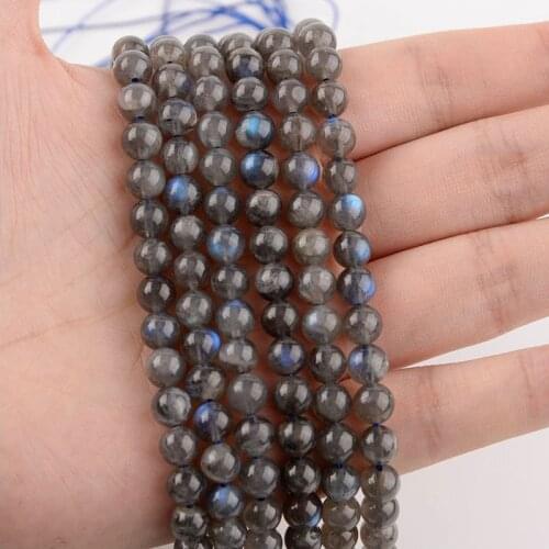 1 Strand 6 8 10mm Black Labradorite Larvikite Stone Beads Natural Stone Beads Round Loose Beads For Jewelry DIY Making Bracelet