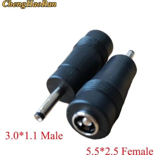 ChengHaoRan 1pcs 5.5 x 2.5 mm female to 3.0 x 1.1 mm male DC Power Connector Adapter Laptop 5.5*2.5 to 3.0*1.1