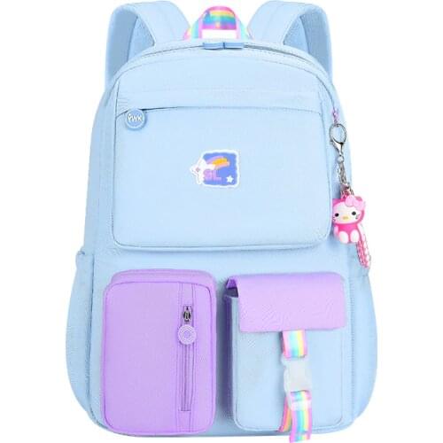 Macaron Color School Bags for Girl Waterproof Backpacks Large Capacity Student Light Weight Bags Children Backpacks