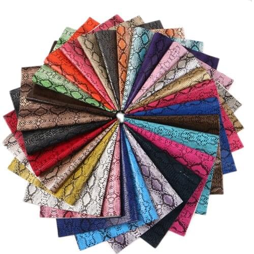 David accessories 20*33cm Pearl Snake Pattern Synthetic Leather DIY Bow Bag Phone Cover Material Faux Leather Fabric,1Yc8125