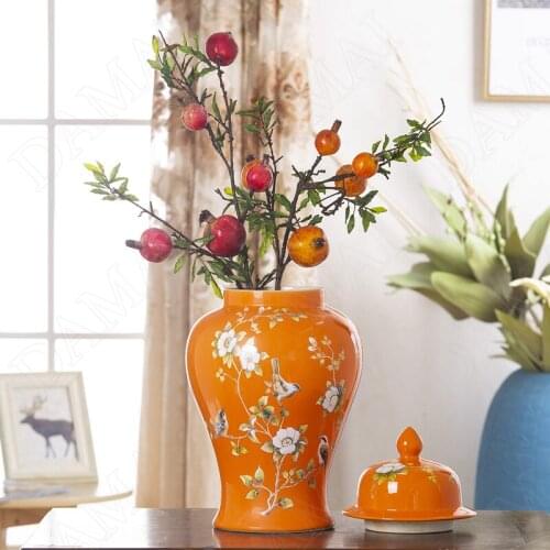 European Ceramic Vases Painted Magpie Decorative Living Room Flower Vase Office Desktop Plant Pots Home Decoration Ornaments