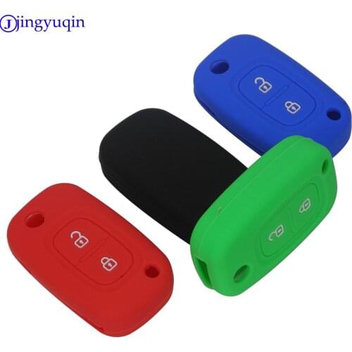 Jingyuqin 10x For Renault Modus Clio Megane Kangoo Auto Key 2 Buttons Remote Silicone Flip Folding Car Key Case Cover Proctored