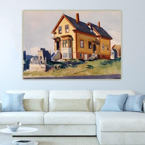 House in Italian Quarter,1923, by Edward Hopper Canvas Oil Painting Aesthetic Picture Poster Wall Backdrop Decor Home Decoration