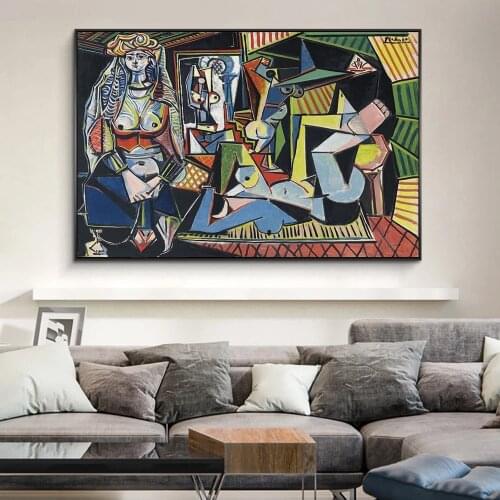 Pablo Picassos Les femmes d'Alger Canvas Paintings Reproductions Famous Artwork Canvas Art Posters And Prints Wall Art Pictures