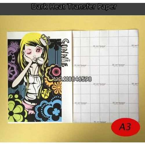 Transfer Paper Inkjet Sublimation Dark Color 50 Pieces/Lot A3 Size 297x420mm for Clothes