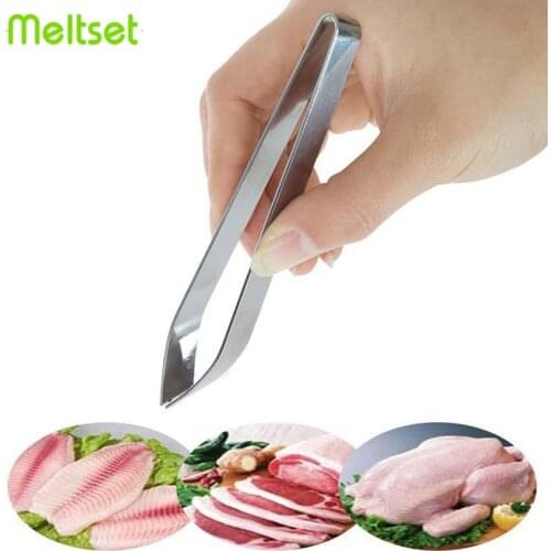 Stainless Steel Pig Hair Clipper Fish Bone Tweezer Pull Kitchen Feather Clip Hair Removal Pliers Kitchen Gadget Tools