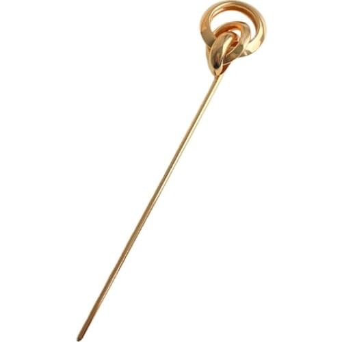 Q1QA Minimalist Women Metal Hair Stick Chignon Pin Round Ball Hollow Gold Chopstick Hairpin Vintage Updo Bun Holder Barrettes
