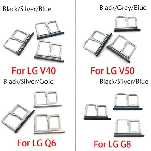 New For LG G8 Q6 V40 V50 Micro Nano SIM Card Holder Tray Slot Holder Adapter Socket Replacement Part