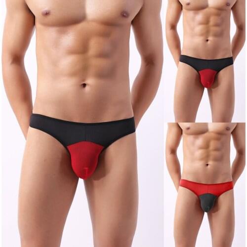 New Men Fashion mesh thong Mens Sexy Micro Mesh Briefs Soft Breathable Splicing Underwear See-Through culotte ouverte soft T3