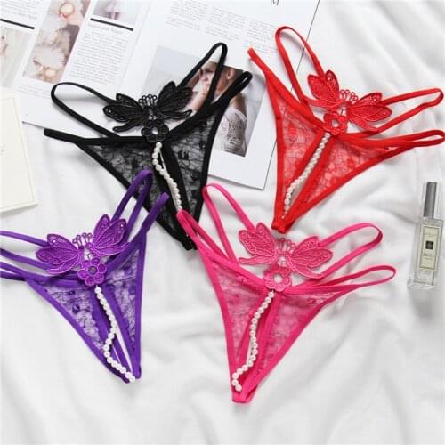 New Womens Underwear Sexy G-string Briefs Lace Seamless Panties Lingerie Women Transparent Temptation Sex Thongs Open Crotch